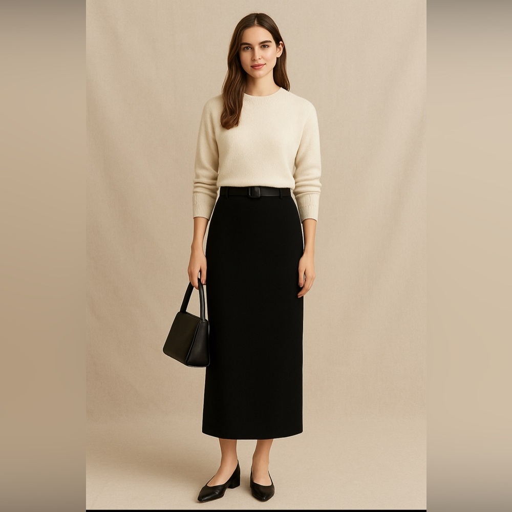 Y2K GAP Black Wool Blend Max Skirt